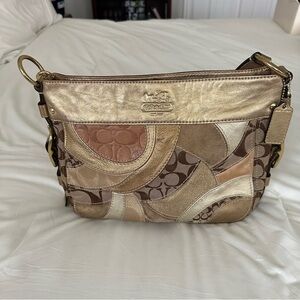 Limited Edition 2008 Gold Patchwork Zoe Coach Bag